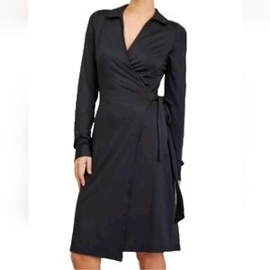 Express Elegant Black Wrap Dress V-Neck  Long sleeves size 5/6